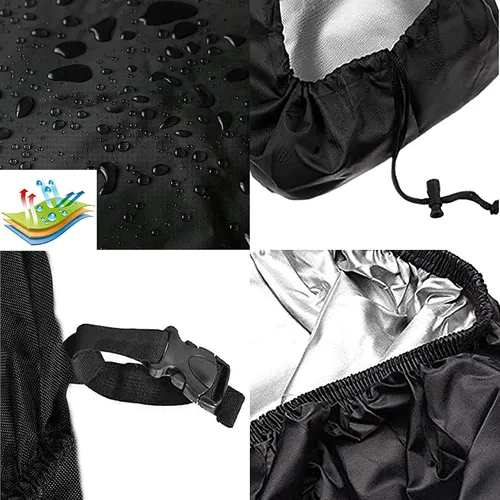 Vista 5 de Funda para mesa de patio, 51 pulgadas de largo x 29 pulgadas de ancho x 28 pulgadas de alto, resistente al agua, para todo tipo de clima, fundas