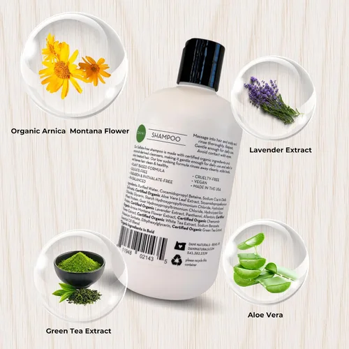 Vista 4 de DANI Naturals Bamboo Bergamota Champú sin sulfato, vegano, hidratante, espesa e hidrata, 12 onzas líquidas