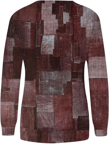 Vista 2 de JJHAEVDY Sudaderas con estampado de cuello redondo para mujer, de manga larga, casuales, holgadas, ligeras
