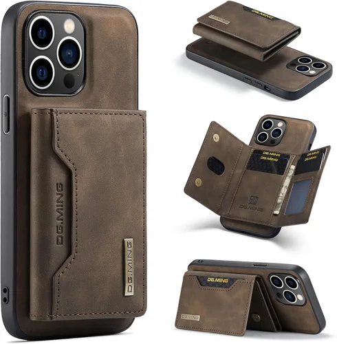 Vista 16 de ZCDAYE Funda tipo cartera para iPhone 11, iPhone 11 (6.1 pulgadas), piel marrón con tarjetero extraíble y función atril