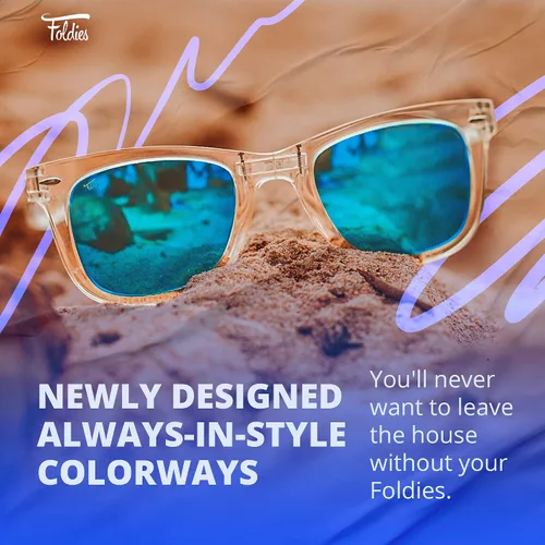 Vista 7 de Foldies Classic - lentes de sol polarizados y plegables con gamuza de limpieza y funda de piel