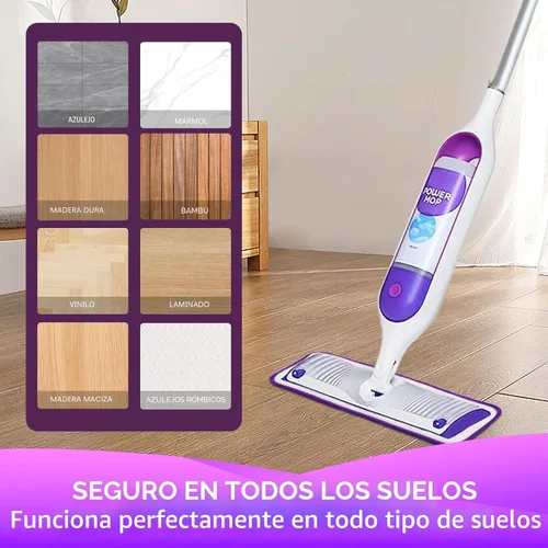 Vista 5 de Reusable Power Mop Refills Pads Compatible with Swiffer PowerMop Paquete de 4 (morado)