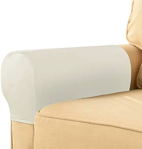 Vista 10 de EIVMAX Juego de 2 fundas elásticas impermeables de piel sintética para reposabrazos para sillas y sofás, fundas para sillón reclinable, Negro