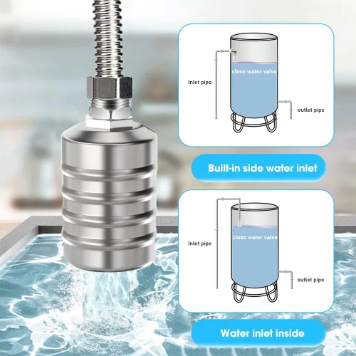 Vista 3 de Válvula de flotador de control de nivel de agua totalmente automática de acero inoxidable 304, controlador automático de nivel de agua para tanque