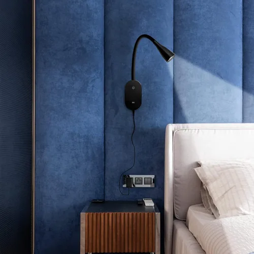 Vista 7 de Luz de lectura de pared, lámpara de libro para leer en la cama, lámpara de lectura moderna con salida USB y control táctil, 5 luces LED regulables