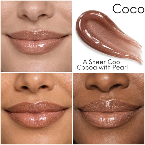Vista 2 de Line Smoothing Lip Gloss, Coco A Sheer Cool Cocoa con Perla Coco - Un cacao puro y fresco con perla