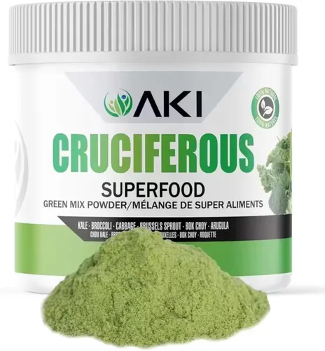 Vista 10 de AKI Cruciferous Superfood Green Mix Powder - Hecho de col rizada, brócoli, coles de Bruselas, repollo - Repleto de fitonutrientes y vitaminas