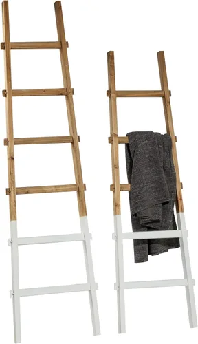Vista 9 de Deco 79 Escalera rectangular de madera contemporánea, 19 x 2 x 59 pulgadas, marrón
