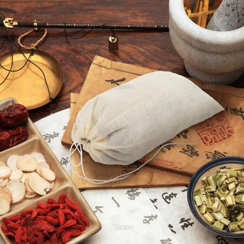 Vista 4 de AUEAR, Bolsas de sopa de algodón reutilizables con cordón para café, medicina china, bolsa de té, colar hierbas, estopilla, caldo de huesos, 4"x6