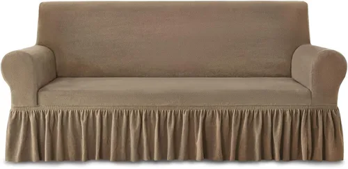 Vista 16 de NICEEC Funda para sofá biplaza gruesa de felpa de 1 pieza, funda negra cálida para sofá biplaza, funda elástica y esponjosa para sala de estar