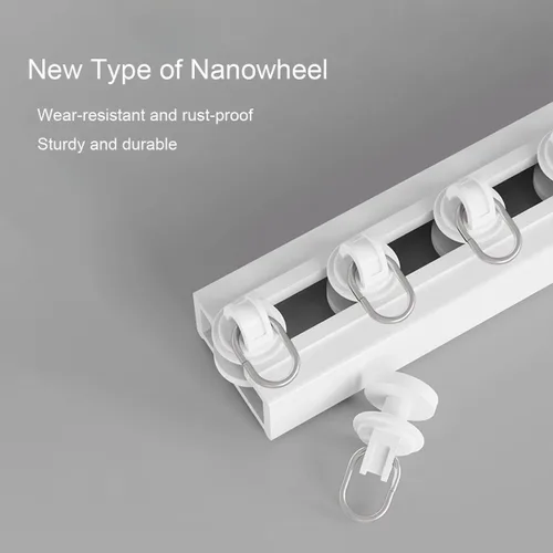 Vista 3 de Adhesive Curtain Track Ceiling or Wall Mount, Ceiling Sliding Curtain Rail System No Damage, No-Drill Installation Curtains Rod for Room Divider