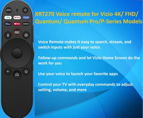 Vista 2 de Control remoto por voz XRT270 para televisores Vizio 4K/FHD/Quantum/Quantum Pro/P-Series