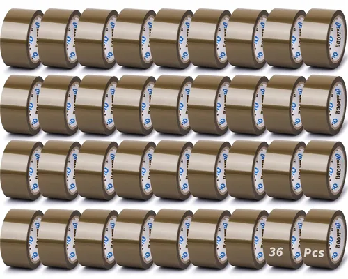 Vista 9 de Oleitodh 36 rollos de cinta de embalaje marrón con dispensador, cinta de envío resistente de 1.88 pulgadas x 60 yardas, repuestos de cinta