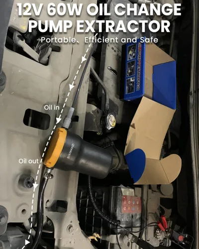 Vista 2 de SIXIWANZI Bomba extractora de aceite de 12V 60W, extractor de aceite para barco, motocicleta, coche y equipo de césped