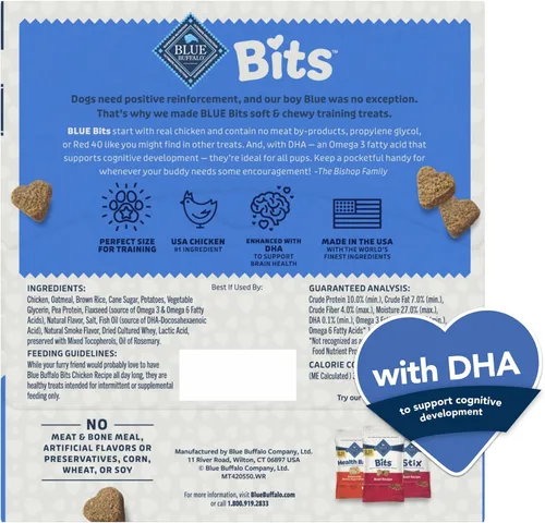 Vista 2 de Blue Buffalo Bits - Golosinas de entrenamiento de pollo, 1 oz, 12