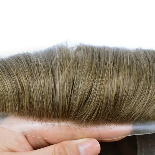 Vista 3 de Mens Toupee Hair Piece Real Cabello humano suave francés Encaje Toupee para hombres Sistema de reemplazo de cabello Hombres Hairpieces Hombres