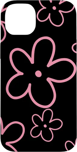 Vista 15 de Pink Black Flower Retro Modern Boho Floral Aesthetics Case for iPhone 17