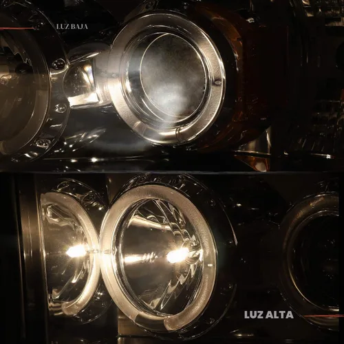 Vista 8 de AKKON - Para Dodge Ram 1500 2002-2005 2003-2005 Ram 2500 3500 Smoke Dual Proyector LED Juego de faros delanteros Smoke Housing