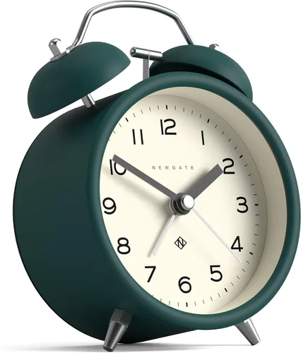 Vista 8 de NEWGATE® Charlie Bell Echo - Reloj despertador Versión moderna del reloj clásico de campana doble Amarillo Números fáciles de leer Ideal
