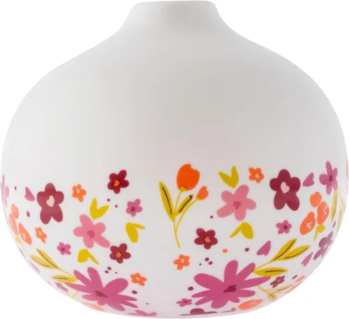 Vista 3 de Karma, Jarrones de cerámica blancos pequeños para decoración rústica del hogar, mini jarrones para decoración moderna de granja, sala de estar