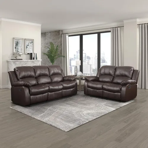 Vista 19 de Lexicon Humphreys Wall-Hugger - Juego de sala de estar reclinable manual, 2 piezas, color negro
