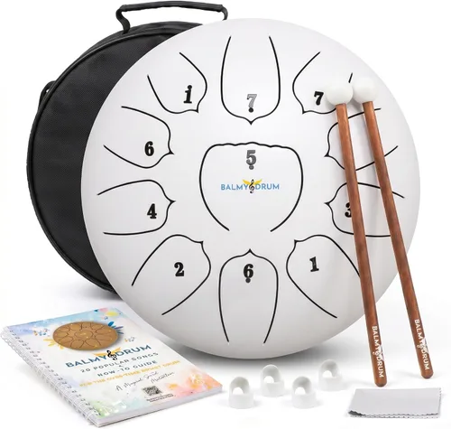Vista 14 de El Tambor Bálsamo - Tambor de Lengua de Acero de 6 Pulgadas de 8 Notas, Instrumento de Tambor de Acero, Tambores para Niños y Adultos, Set de Tambor
