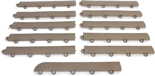 Vista 7 de Kit de borde de transición femenino Big Floors, borde de piso de garaje modular entrelazado duradero, compatible con productos RaceDeck, GarageTrac
