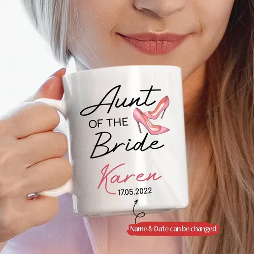 Vista 2 de Taza personalizada para la tía de la novia, taza de tía novia, regalo de boda para tía de la novia, regalo de tía de novia, taza de café de boda