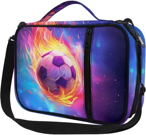 Vista 24 de Bolsas de estudio bíblico de fútbol para hombres y niños, estuche de transporte de la Biblia con correa, bolsas con cremallera para la Biblia