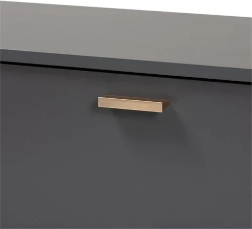 Vista 6 de Baxton Studio Kelson - Soporte para TV, color gris oscuro/dorado