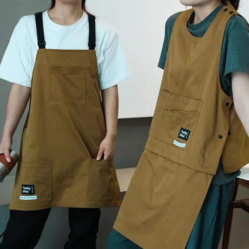 Vista 7 de Professional Utility Apron Polyester with Storage Pockets Apron Vest for Restaurant Staff Hairdressing Baristas Tool