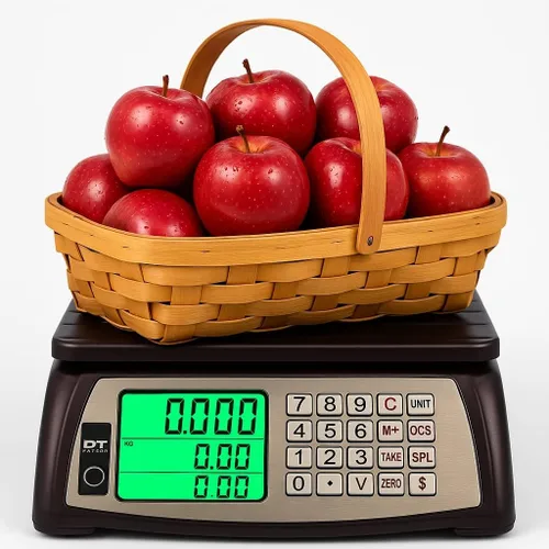 Vista 7 de Báscula de Cálculo de Precios, Báscula Comercial para Alimentos, Función de Contaje, 66 lb/30 kg, 1 g, Recargable, Diseño Impermeable, Teclas