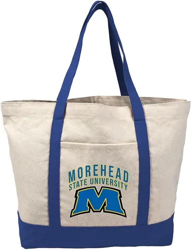 Vista 60 de Campus Lab Bolsa de lona con logotipo primario colegiado con bolsillo externo, bolsa de hombro reutilizable para ir de compras, playa Águilas A&m
