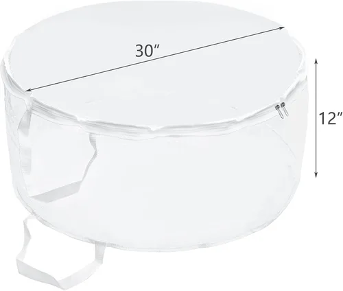Vista 3 de Hedume Bolsa de almacenamiento para coronas, bolsa transparente de 30 x 12 pulgadas, contenedor de almacenamiento de corona de Navidad con doble