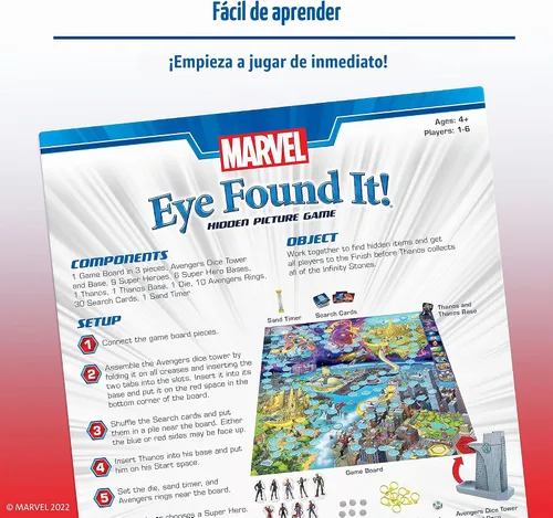 Vista 5 de Ravensburger Marvel Eye Found It! Juego de mesa - Juego de rompecabezas atractivo para niños y adultos Presenta personajes queridos de Marvel