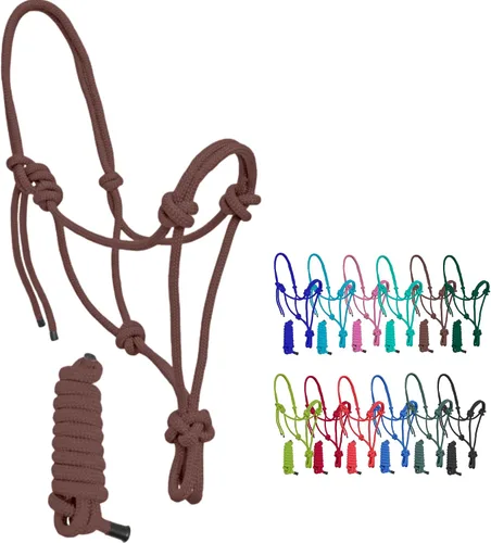 Vista 12 de Resistance Halter de cuerda ajustable de nailon liso con plomo a juego de 6 pies