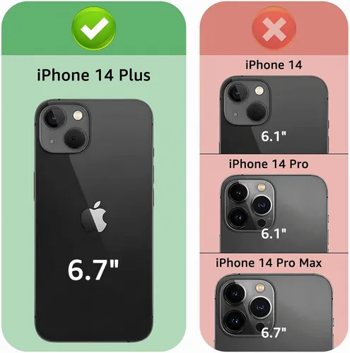 Vista 2 de XcaseBar Funda tipo cartera para iPhone 14 Plus de 6.7 pulgadas con cremallera y tarjetero de crédito [bloqueo RFID], funda de piel sintética