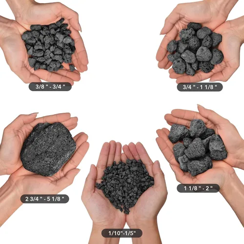 Vista 2 de Skyflame Rocas de lava de 10 libras para hogueras, mesas de fuego, chimeneas, decoración de paisajismo de jardín