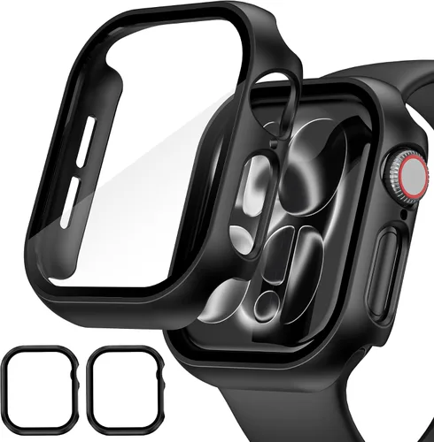 Vista 12 de Paquete de 2 fundas para Apple Watch 40mm SE Series 6/5/4/SE 2ª generación con protector de pantalla de vidrio templado, funda protectora completa