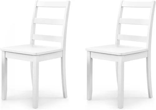 Vista 15 de ERGOMASTER Juego de 4 sillas de comedor de madera, sillas de cocina de madera sin brazos con respaldo, sillas laterales de restaurante para estudio