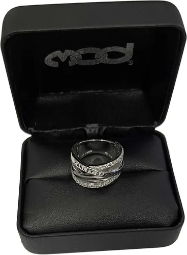 Vista 2 de Harley-Davidson - Anillo de plata de ley para mujer con cristales en H