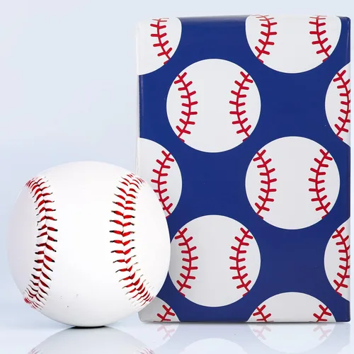 Vista 7 de AnyDesign 12 hojas de papel de regalo de béisbol, no enrolladas, papel de regalo deportivo, papel de regalo deportivo, plegado a granel, papel plano