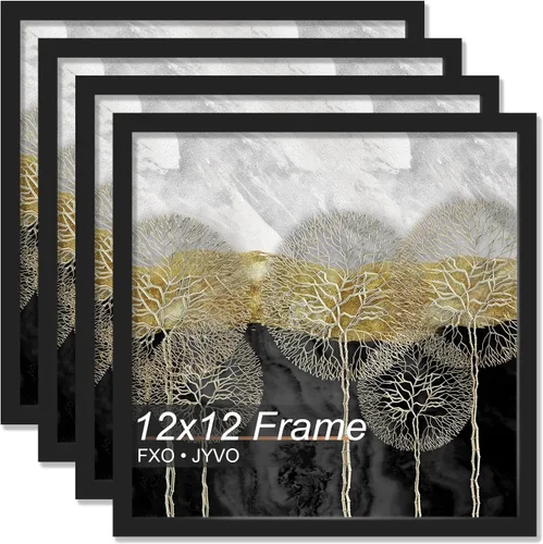 Vista 85 de Fxojyvo Marco de 4 x 4 pulgadas, marco negro para póster cuadrado de 4 x 4, peso ligero y altamente transparente, marco de 4 x 4 para pared, 1