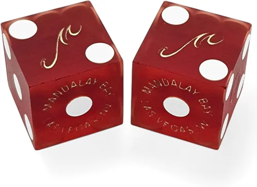 Vista 6 de Par de dados de casino en serie a juego - Auténticos dados de dados de Las Vegas 0.748 in, juegos de mesa y coleccionables - Aliante rojo pulido
