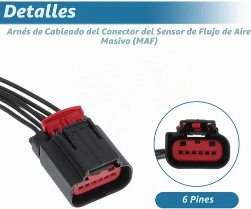 Vista 5 de Arnés de cableado del conector del sensor de flujo de aire masivo (MAF) para Ford Conector multiusos Pigtail para Lincoln para flujo de aire de masa