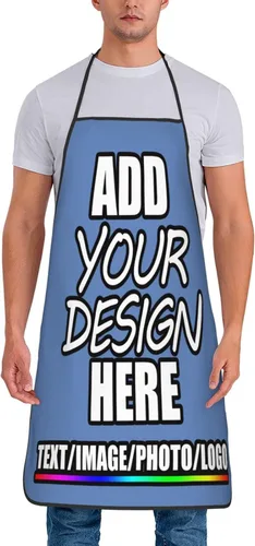 Vista 30 de Delantal personalizado personalizado para añadir nombre, foto, texto, logotipo, cocina ajustable para cocinero para hombres y mujeres