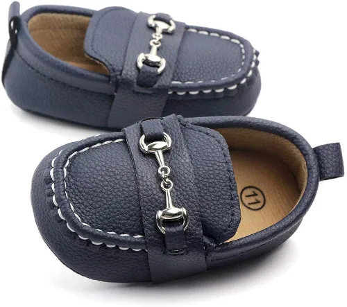 Vista 4 de QIETION Mocasines para bebés y niñas, bonitos zapatos de cuna para recién nacidos, tenis de poliuretano precaminante, perfectos para bautizogateoboda