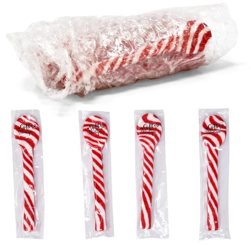 Vista 6 de Cucharas de caramelo de menta de Navidad de Gift Boutique 12 paquetes de caramelos comestibles de menta en bastón envueltos individualmente