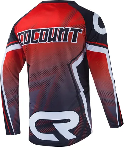 Vista 2 de Coconut Ropamo Camiseta de ciclismo de montaña para hombre, manga larga, MTB Maillot de ciclismo BMX Downhill Motocross