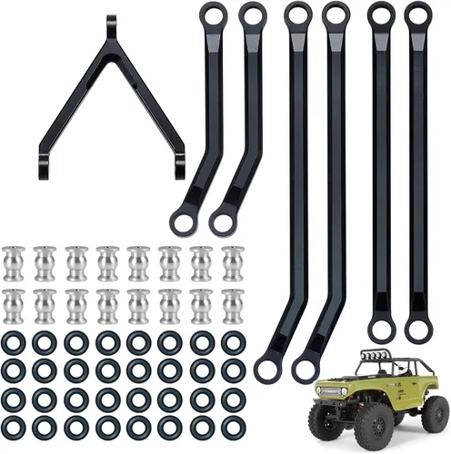 Vista 7 de Maleonn RC High Clearance Links LWB 5.256 in Aleación de aluminio Chasis Suspensión Enlace para 1/24 RC Crawler Car Axial SCX24 Actualizaciones Negro